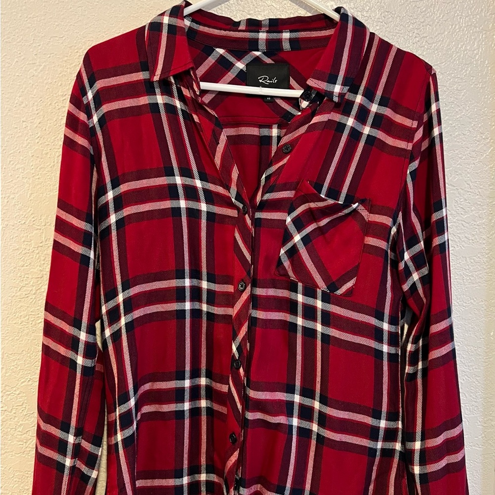 Rails Red, White and Navy Plaid Shirt